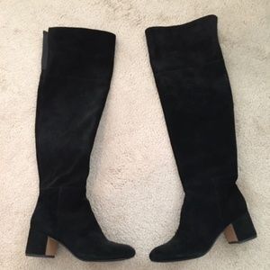 Black, over the knee suede boots